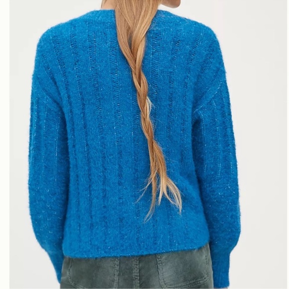 Anthropologie Pilcro Maggie V‎ Neck Sweater Blue Small - Picture 3 of 8